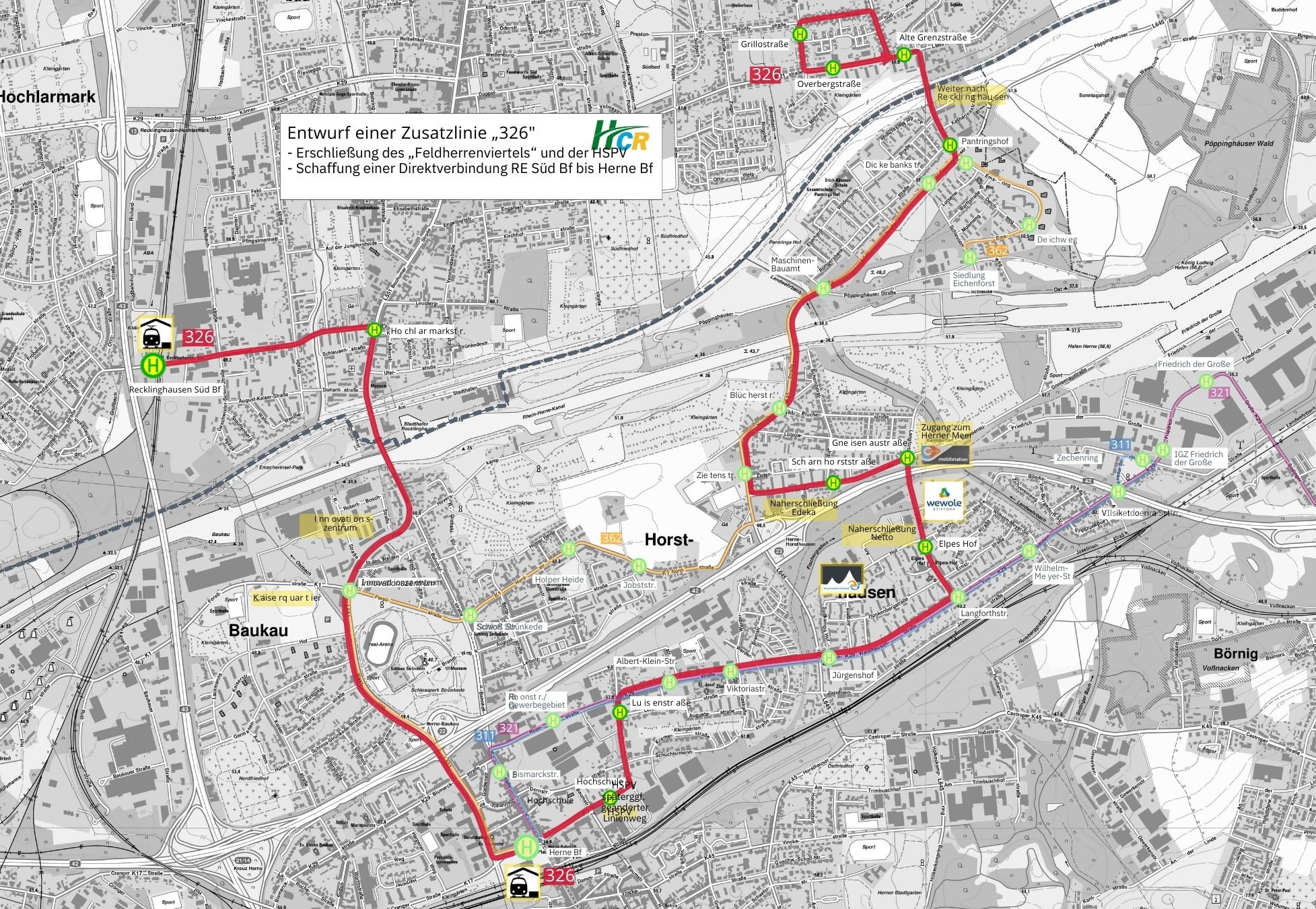 Neuer Entwurfsfahrplan der Buslinie 326
