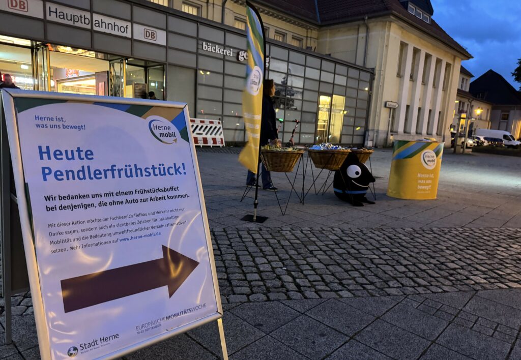 Pendlerfrühstück am Bahnhof