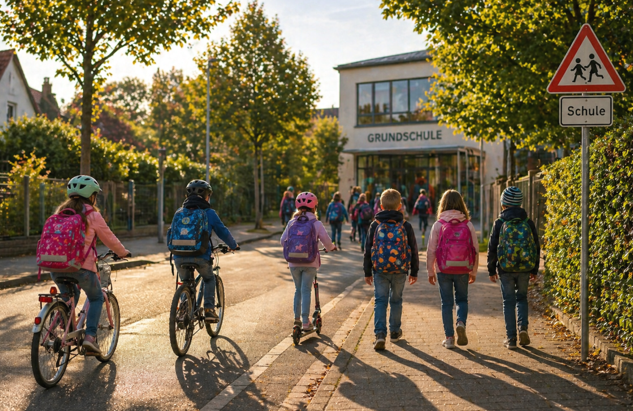 Kinder auf dem Weg zur Schule
